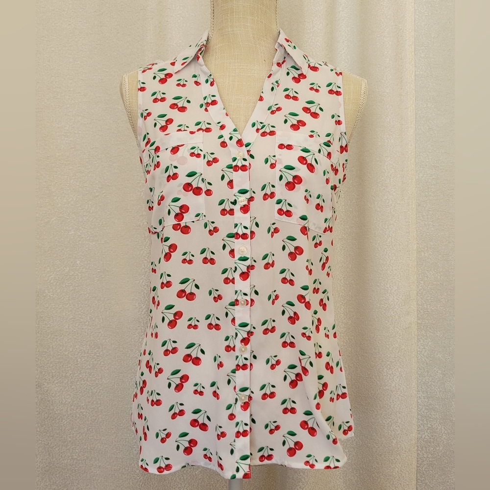 NWT- Express Cherry Print Blouse